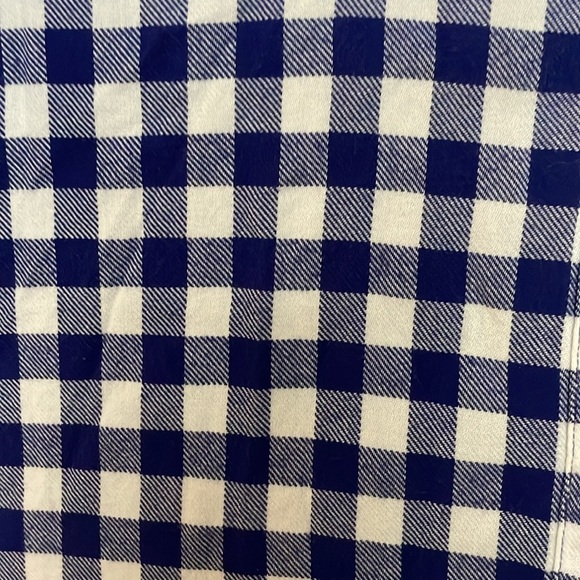 J.Crew size 00 Blue and White Checker Plaid Casual Button Down Long Sleeve Shirt - Picture 3 of 7